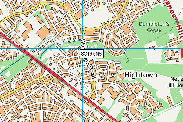 SO19 6NS map - OS VectorMap District (Ordnance Survey)