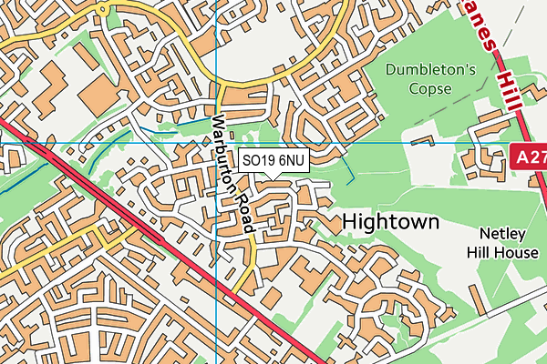 SO19 6NU map - OS VectorMap District (Ordnance Survey)