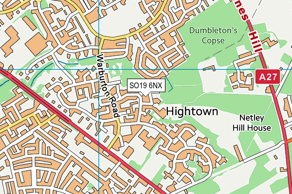 SO19 6NX map - OS VectorMap District (Ordnance Survey)