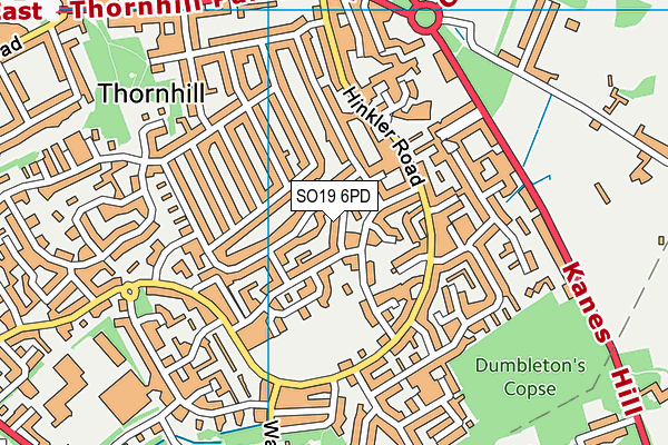 SO19 6PD map - OS VectorMap District (Ordnance Survey)