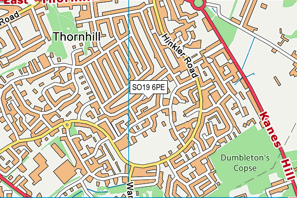 SO19 6PE map - OS VectorMap District (Ordnance Survey)