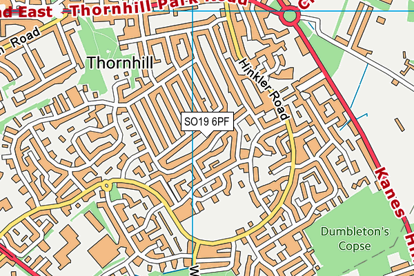 SO19 6PF map - OS VectorMap District (Ordnance Survey)