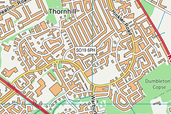 SO19 6PH map - OS VectorMap District (Ordnance Survey)