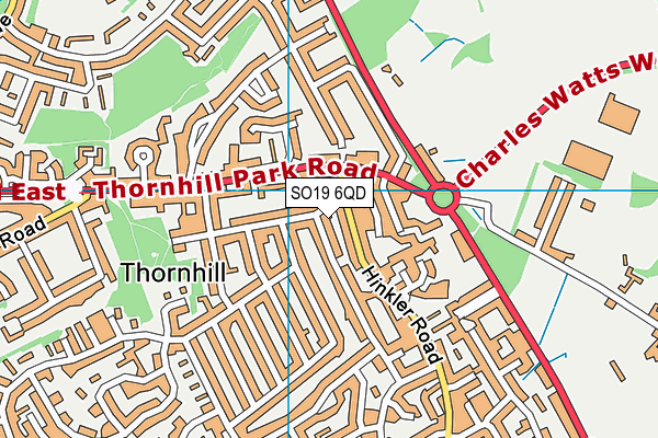 SO19 6QD map - OS VectorMap District (Ordnance Survey)