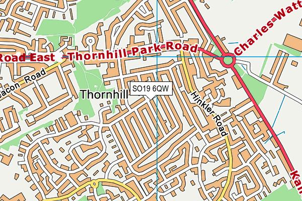 SO19 6QW map - OS VectorMap District (Ordnance Survey)