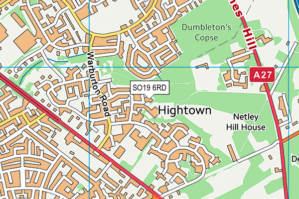 SO19 6RD map - OS VectorMap District (Ordnance Survey)