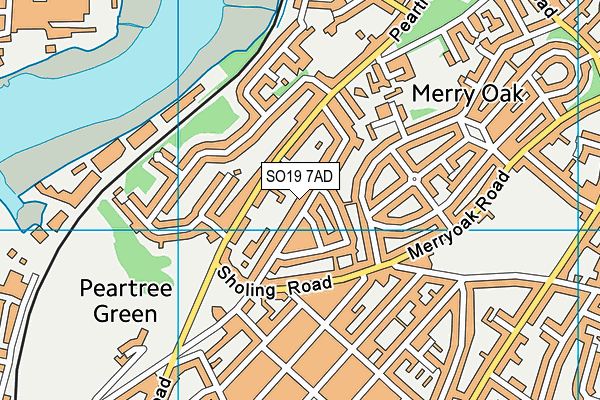 SO19 7AD map - OS VectorMap District (Ordnance Survey)