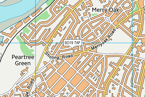 SO19 7AF map - OS VectorMap District (Ordnance Survey)