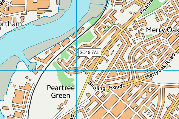 SO19 7AL map - OS VectorMap District (Ordnance Survey)