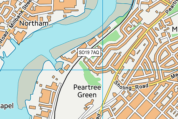 SO19 7AQ map - OS VectorMap District (Ordnance Survey)