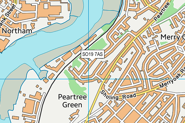 SO19 7AS map - OS VectorMap District (Ordnance Survey)