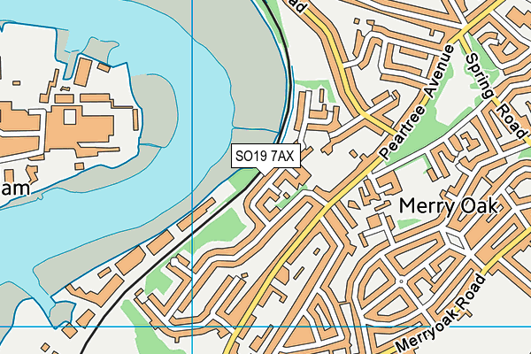 SO19 7AX map - OS VectorMap District (Ordnance Survey)