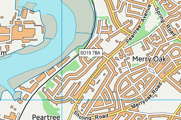 SO19 7BA map - OS VectorMap District (Ordnance Survey)