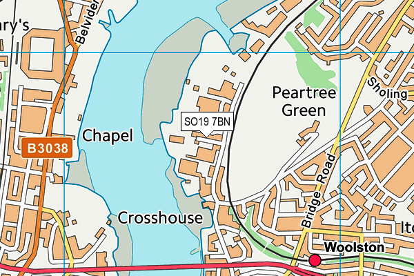 SO19 7BN map - OS VectorMap District (Ordnance Survey)