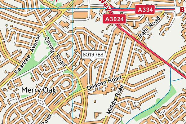 SO19 7BS map - OS VectorMap District (Ordnance Survey)