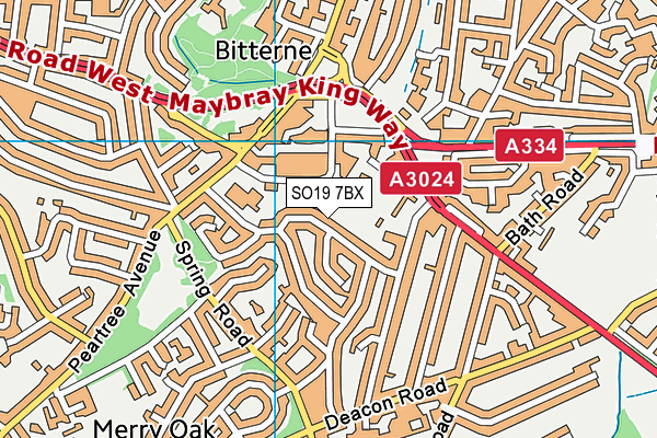 SO19 7BX map - OS VectorMap District (Ordnance Survey)