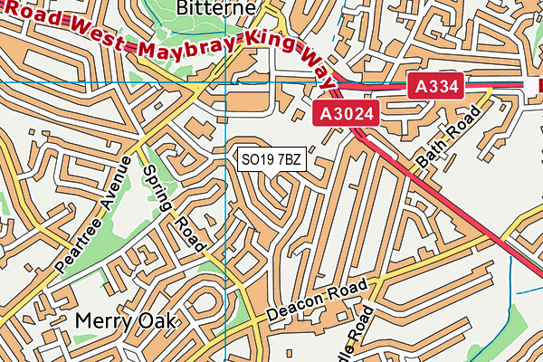 SO19 7BZ map - OS VectorMap District (Ordnance Survey)