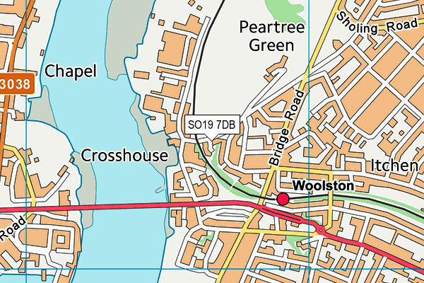 SO19 7DB map - OS VectorMap District (Ordnance Survey)