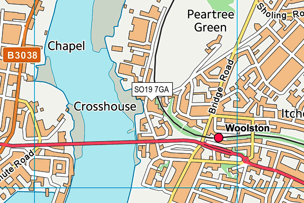 SO19 7GA map - OS VectorMap District (Ordnance Survey)