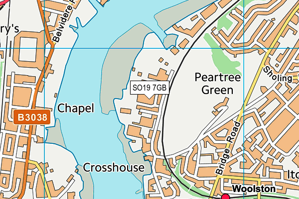 SO19 7GB map - OS VectorMap District (Ordnance Survey)