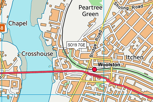 SO19 7GE map - OS VectorMap District (Ordnance Survey)