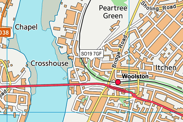 SO19 7GF map - OS VectorMap District (Ordnance Survey)