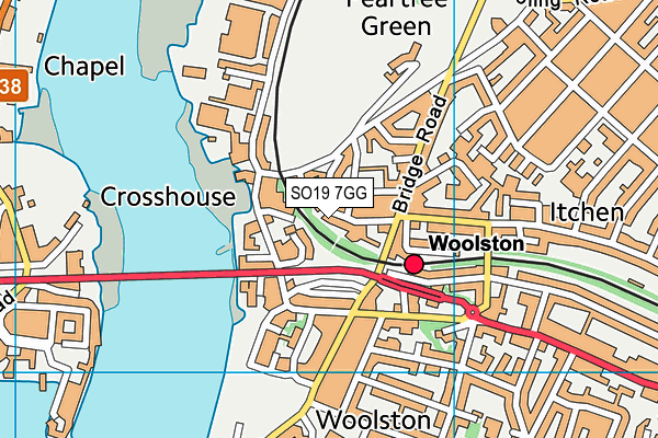 SO19 7GG map - OS VectorMap District (Ordnance Survey)