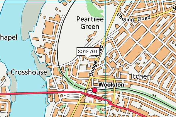 SO19 7GT map - OS VectorMap District (Ordnance Survey)