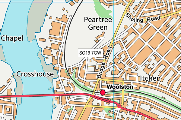 SO19 7GW map - OS VectorMap District (Ordnance Survey)