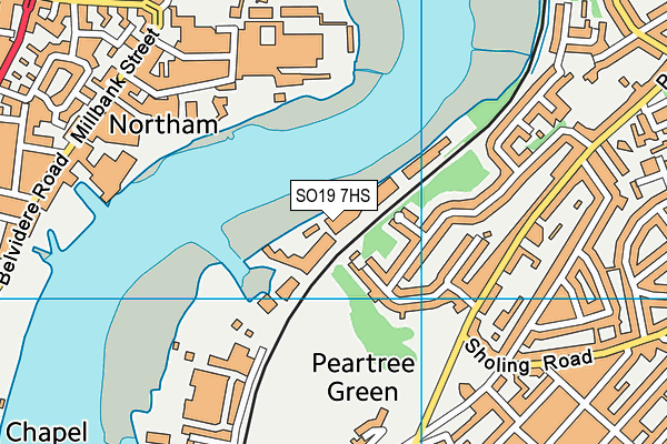 SO19 7HS map - OS VectorMap District (Ordnance Survey)