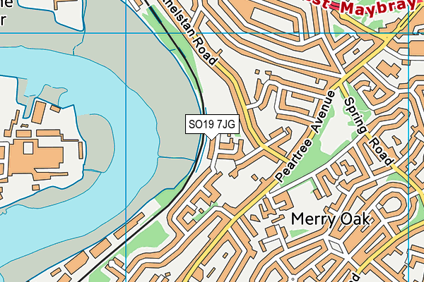 SO19 7JG map - OS VectorMap District (Ordnance Survey)