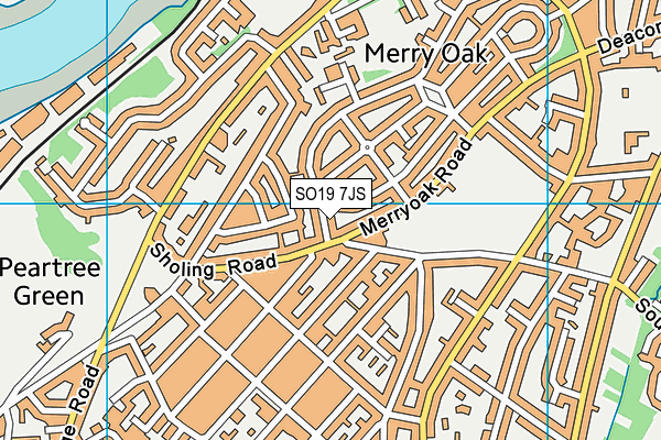 SO19 7JS map - OS VectorMap District (Ordnance Survey)