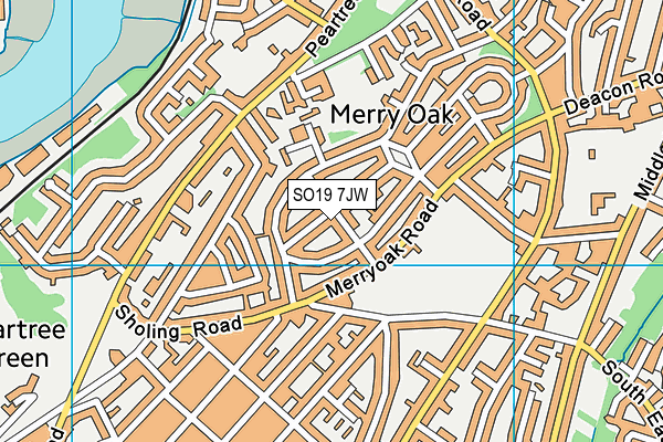 SO19 7JW map - OS VectorMap District (Ordnance Survey)