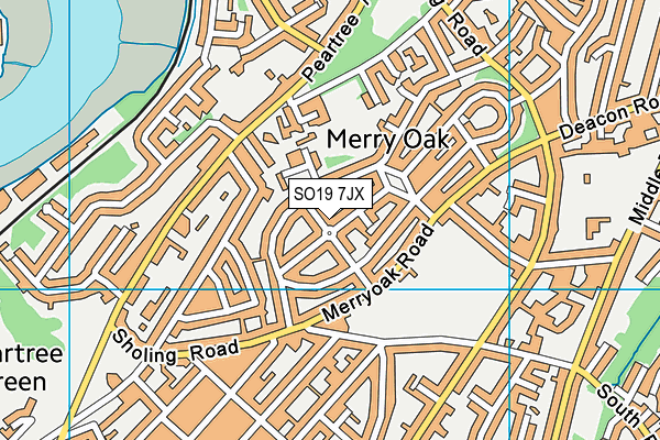 SO19 7JX map - OS VectorMap District (Ordnance Survey)