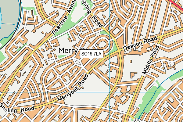 SO19 7LA map - OS VectorMap District (Ordnance Survey)