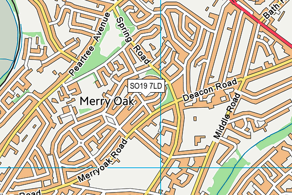 SO19 7LD map - OS VectorMap District (Ordnance Survey)