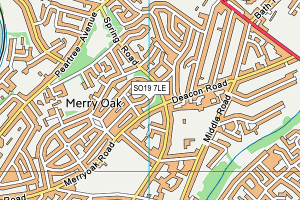 SO19 7LE map - OS VectorMap District (Ordnance Survey)