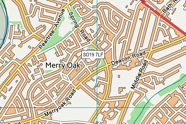 SO19 7LF map - OS VectorMap District (Ordnance Survey)