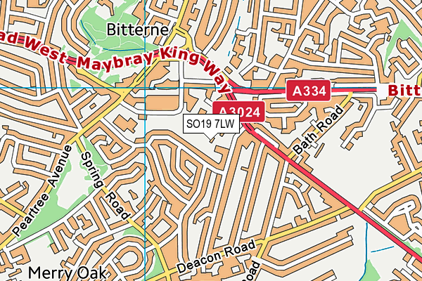 SO19 7LW map - OS VectorMap District (Ordnance Survey)