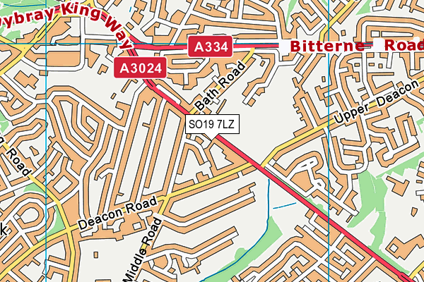 SO19 7LZ map - OS VectorMap District (Ordnance Survey)