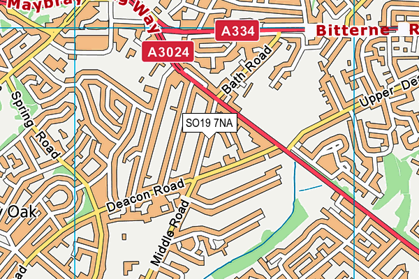 SO19 7NA map - OS VectorMap District (Ordnance Survey)