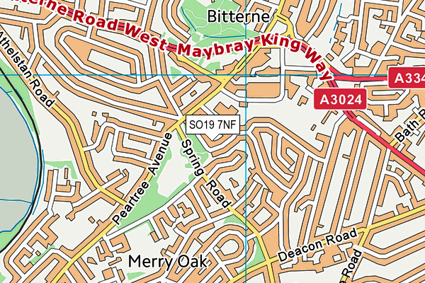 SO19 7NF map - OS VectorMap District (Ordnance Survey)