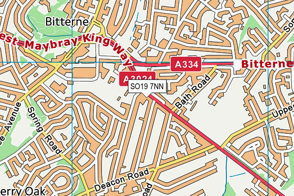 SO19 7NN map - OS VectorMap District (Ordnance Survey)