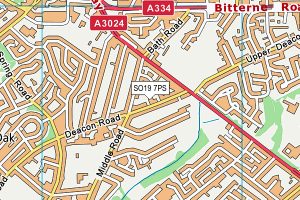 SO19 7PS map - OS VectorMap District (Ordnance Survey)