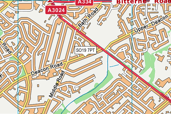 SO19 7PT map - OS VectorMap District (Ordnance Survey)