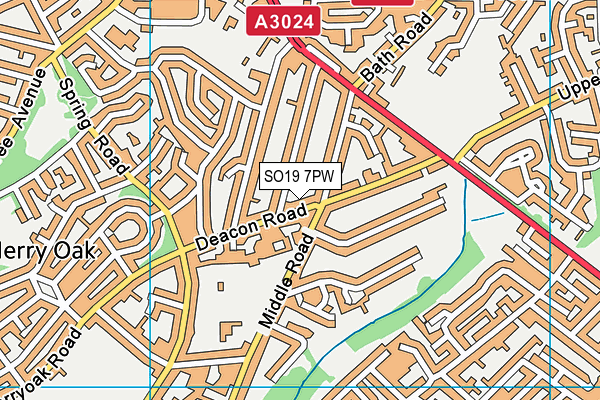 SO19 7PW map - OS VectorMap District (Ordnance Survey)