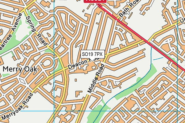 SO19 7PX map - OS VectorMap District (Ordnance Survey)