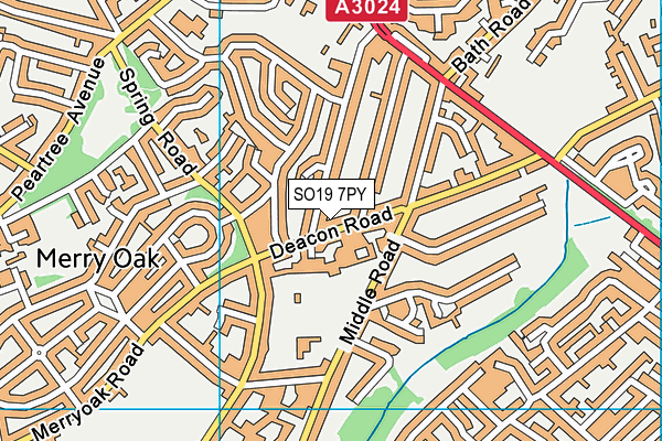SO19 7PY map - OS VectorMap District (Ordnance Survey)