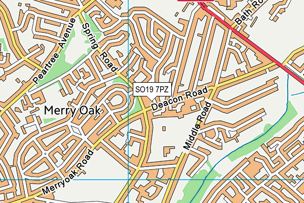 SO19 7PZ map - OS VectorMap District (Ordnance Survey)