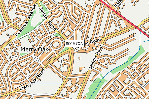 SO19 7QA map - OS VectorMap District (Ordnance Survey)